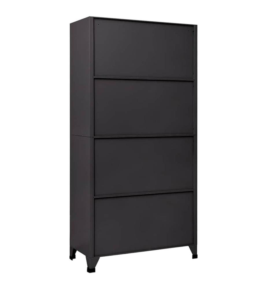 Schliessfachschrank Anthrazit und Rot 90x40x180 cm Stahl