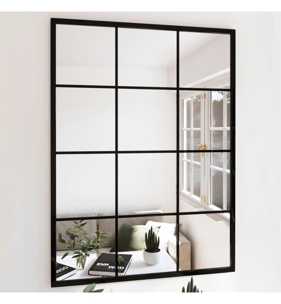 Wandspiegel Schwarz 80x60 cm Metall