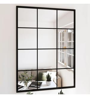 Wandspiegel Schwarz 80x60 cm Metall
