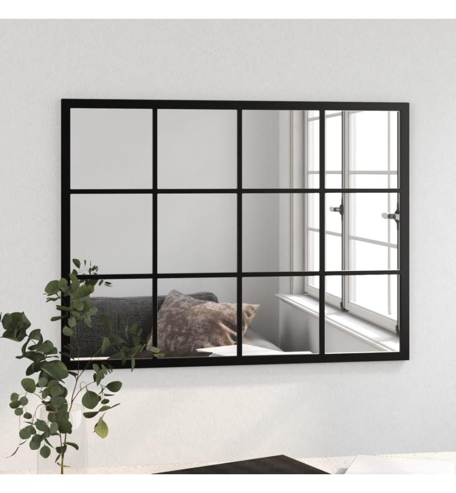 Wandspiegel Schwarz 80x60 cm Metall