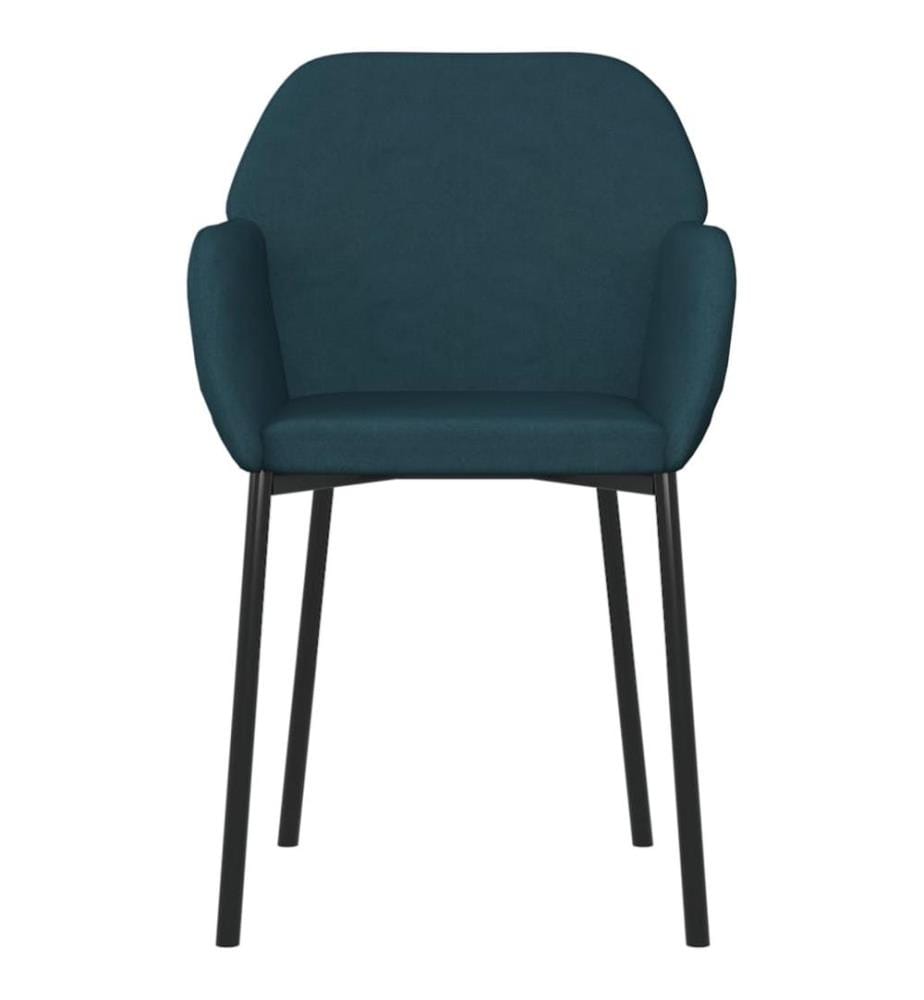 Chaises à manger lot de 2 Bleu Velours