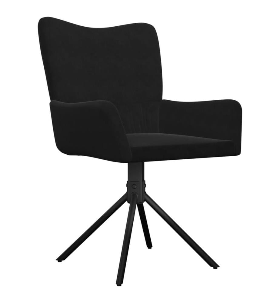 Chaises pivotantes à manger lot de 2 Noir Velours