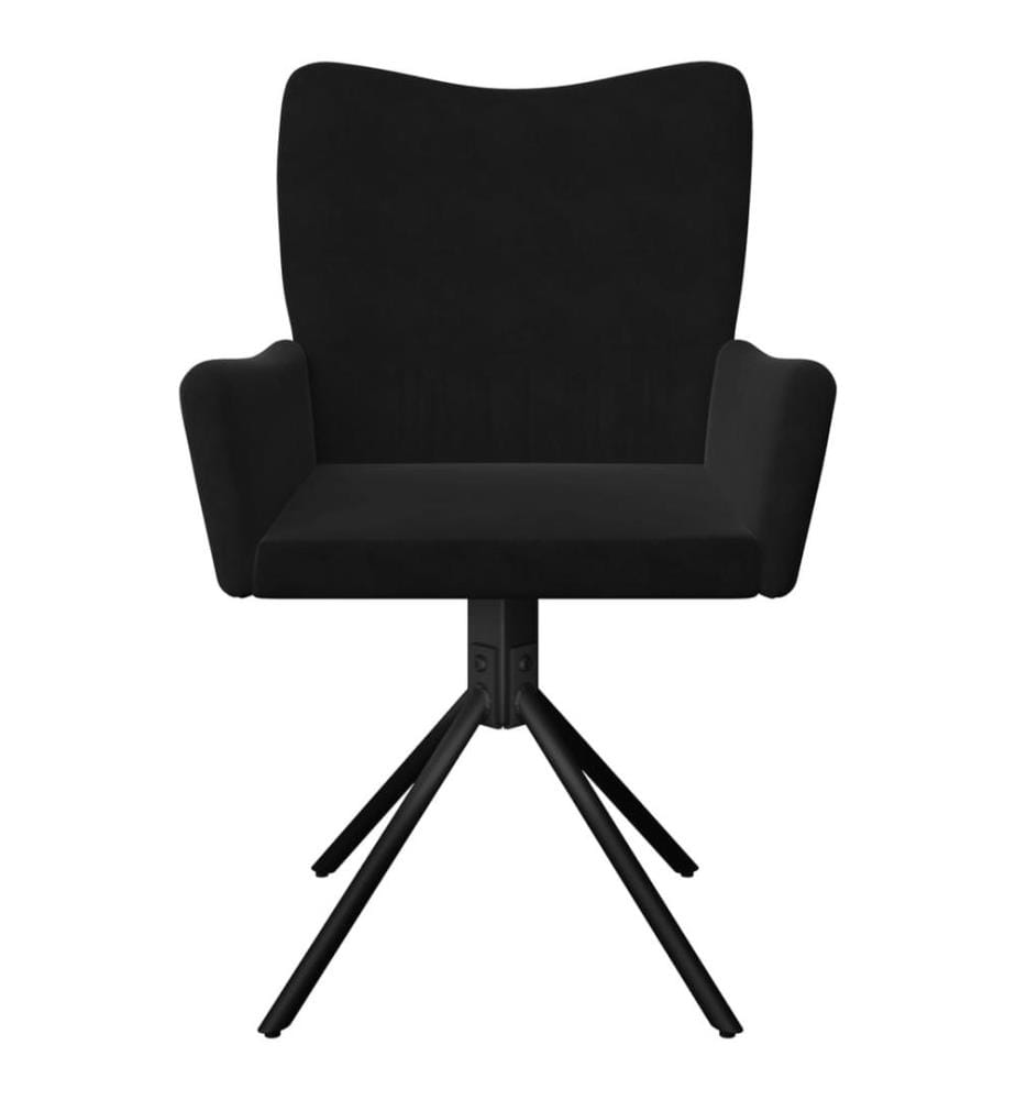 Chaises pivotantes à manger lot de 2 Noir Velours