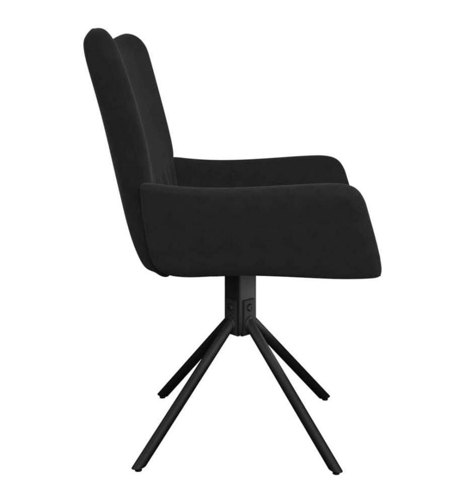 Chaises pivotantes à manger lot de 2 Noir Velours