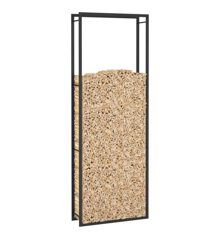 Portant de bois de chauffage Noir mat 80x28x222 cm Acier