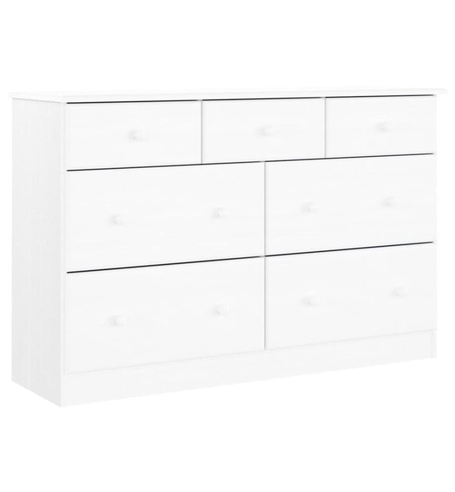 Kommode ALTA Weiss 112x35x73 cm Massivholz Kiefer