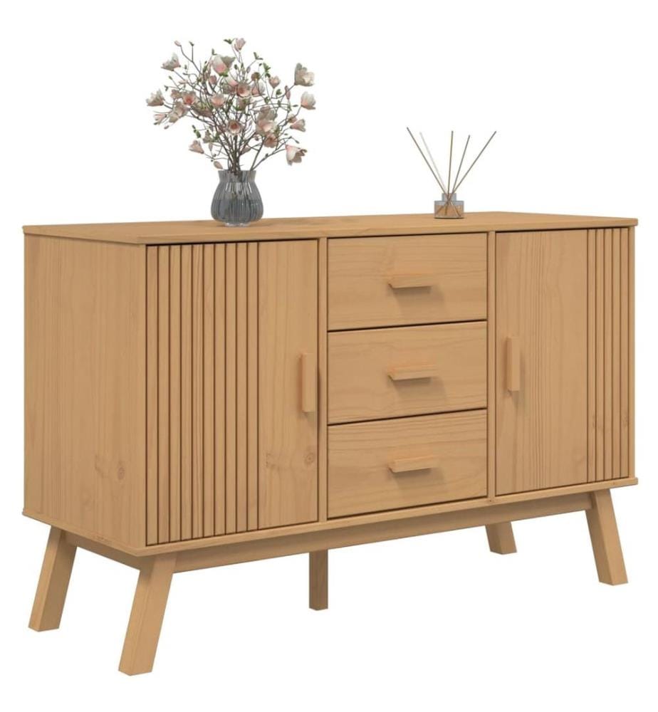 Sideboard OLDEN Braun 114x43x73,5 cm Massivholz Kiefer