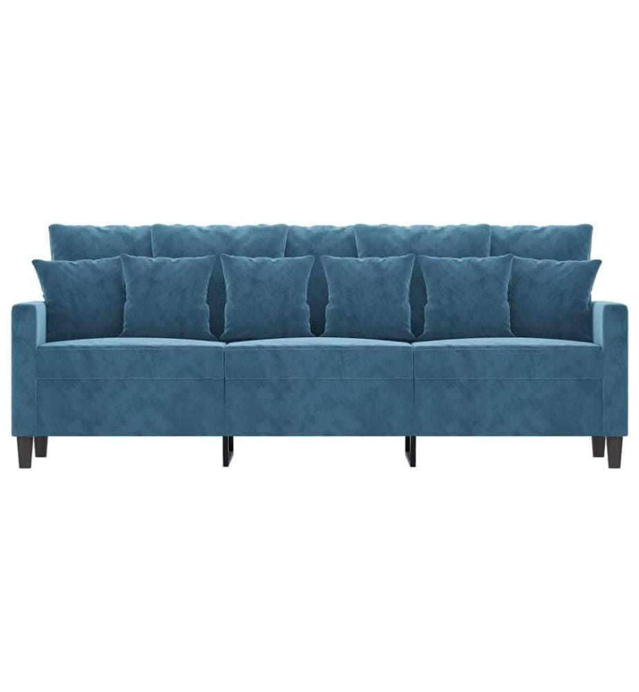 3-Sitzer-Sofa Blau 180 cm Samt