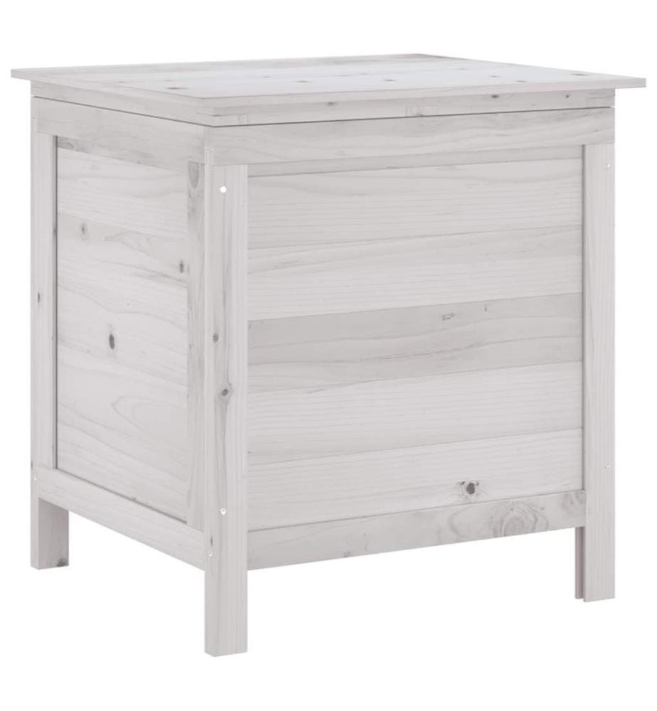 Boîte de rangement de jardin blanc bois massif de sapin