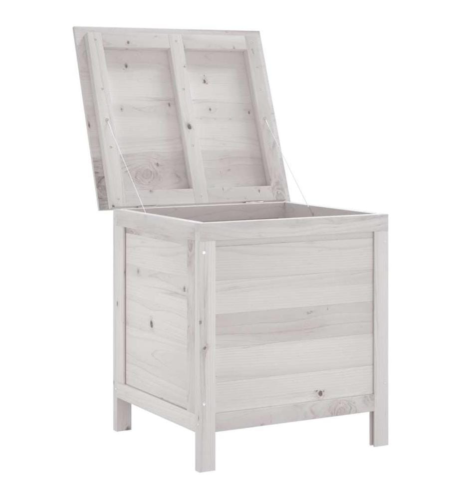 Boîte de rangement de jardin blanc bois massif de sapin