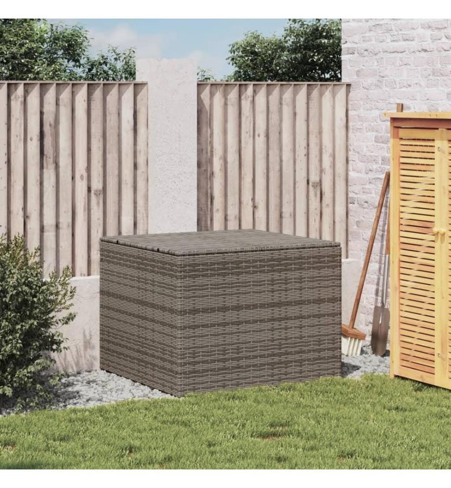 Boîte de rangement de jardin gris 291L résine tressée