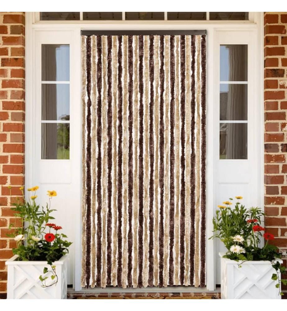 Fliegenvorhang Beige und Hellbraun 100x230 cm Chenille