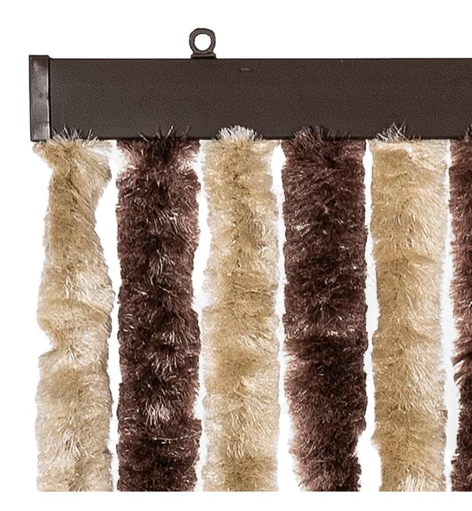 Fliegenvorhang Beige und Hellbraun 100x230 cm Chenille