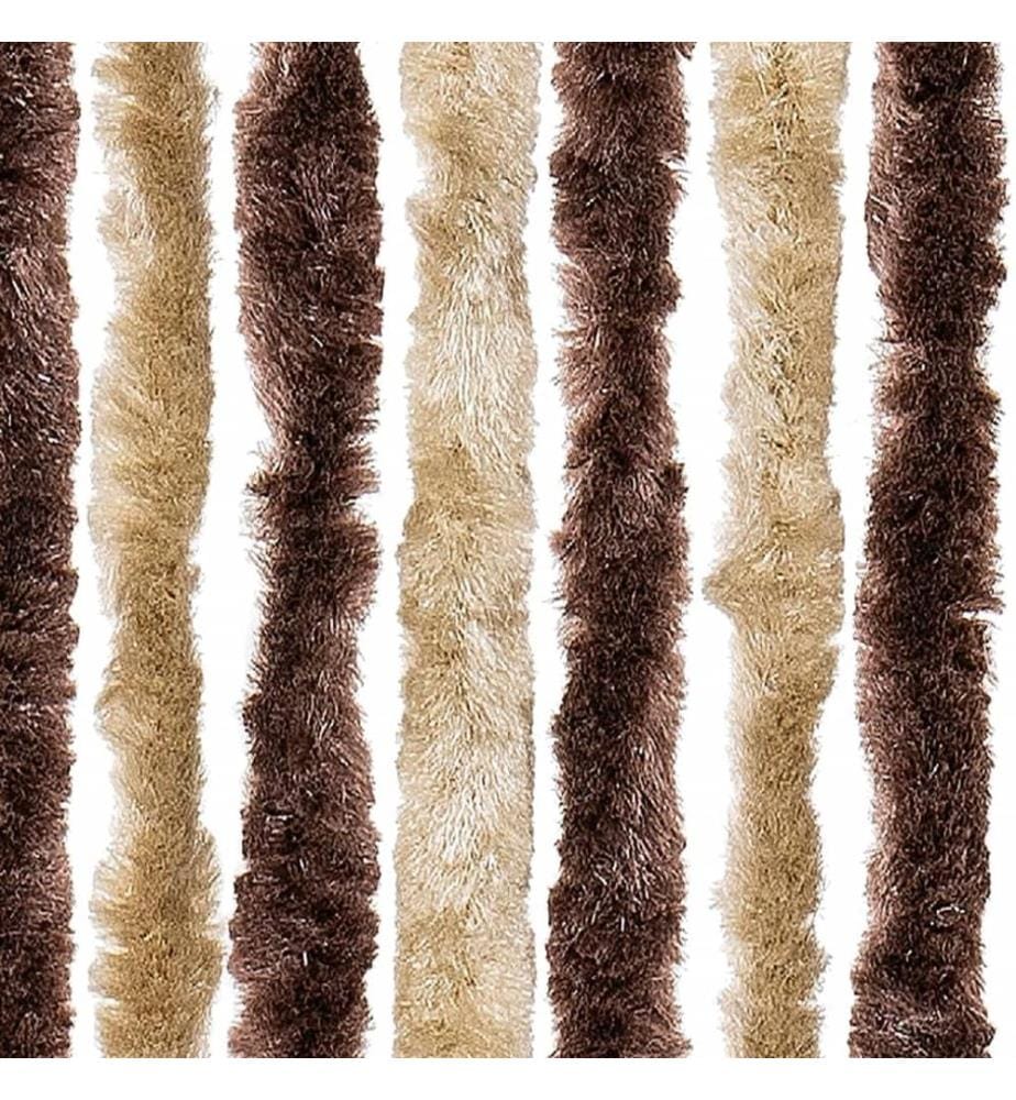 Fliegenvorhang Beige und Hellbraun 100x230 cm Chenille