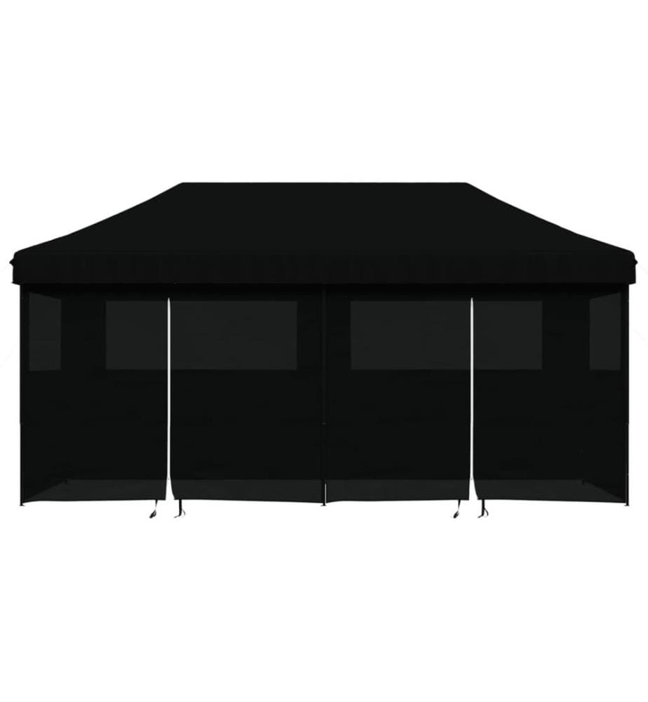 Tente de réception pliable escamotable 4 parois latérales noir
