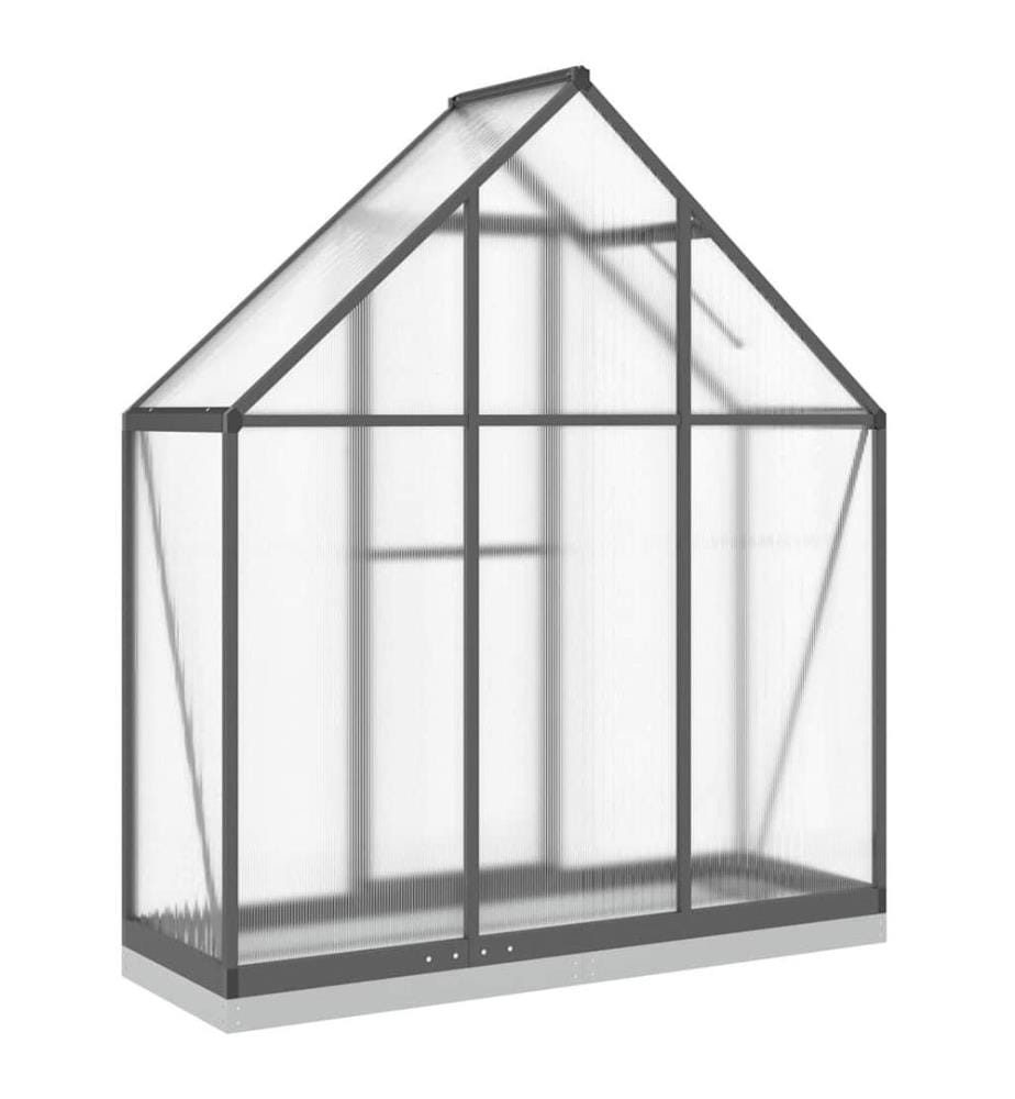 Gewächshaus mit Fundamentrahmen Anthrazit 169x58x202 cm Alu