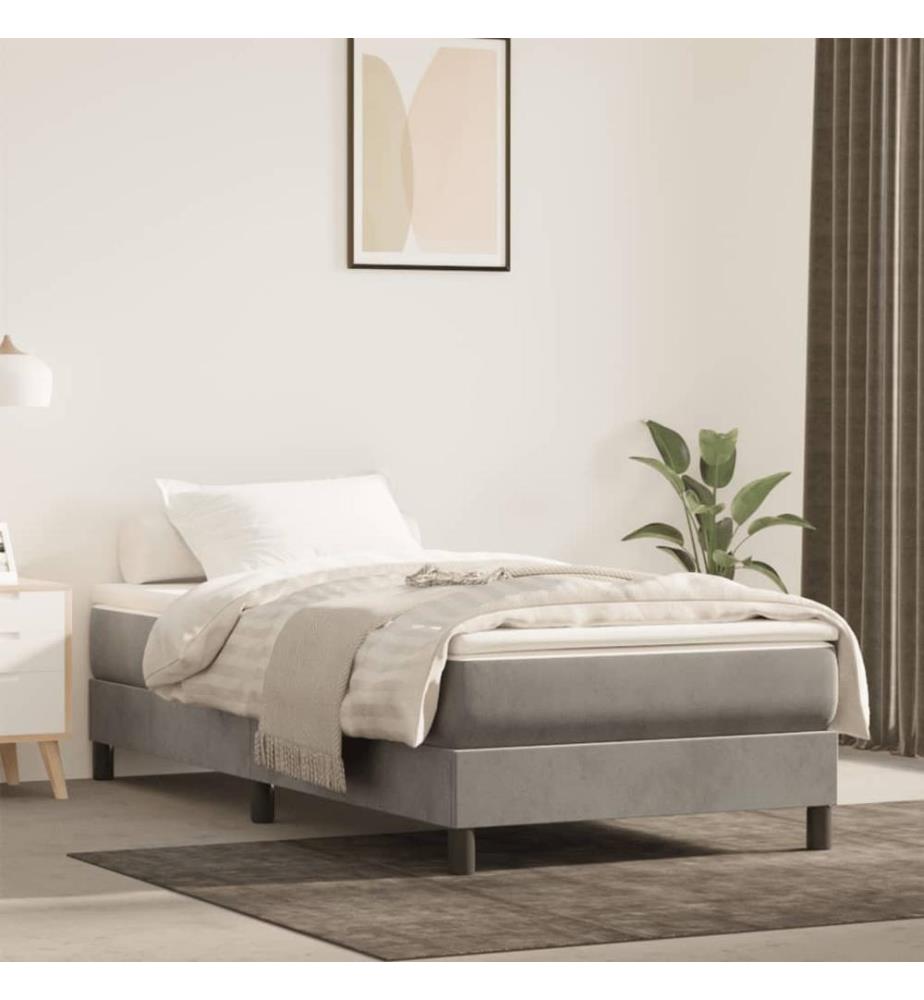 Matelas de lit à ressorts ensachés gris clair 120x190x20 cm