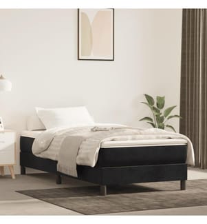Matelas de lit à ressorts ensachés noir 120x190x20 cm velours