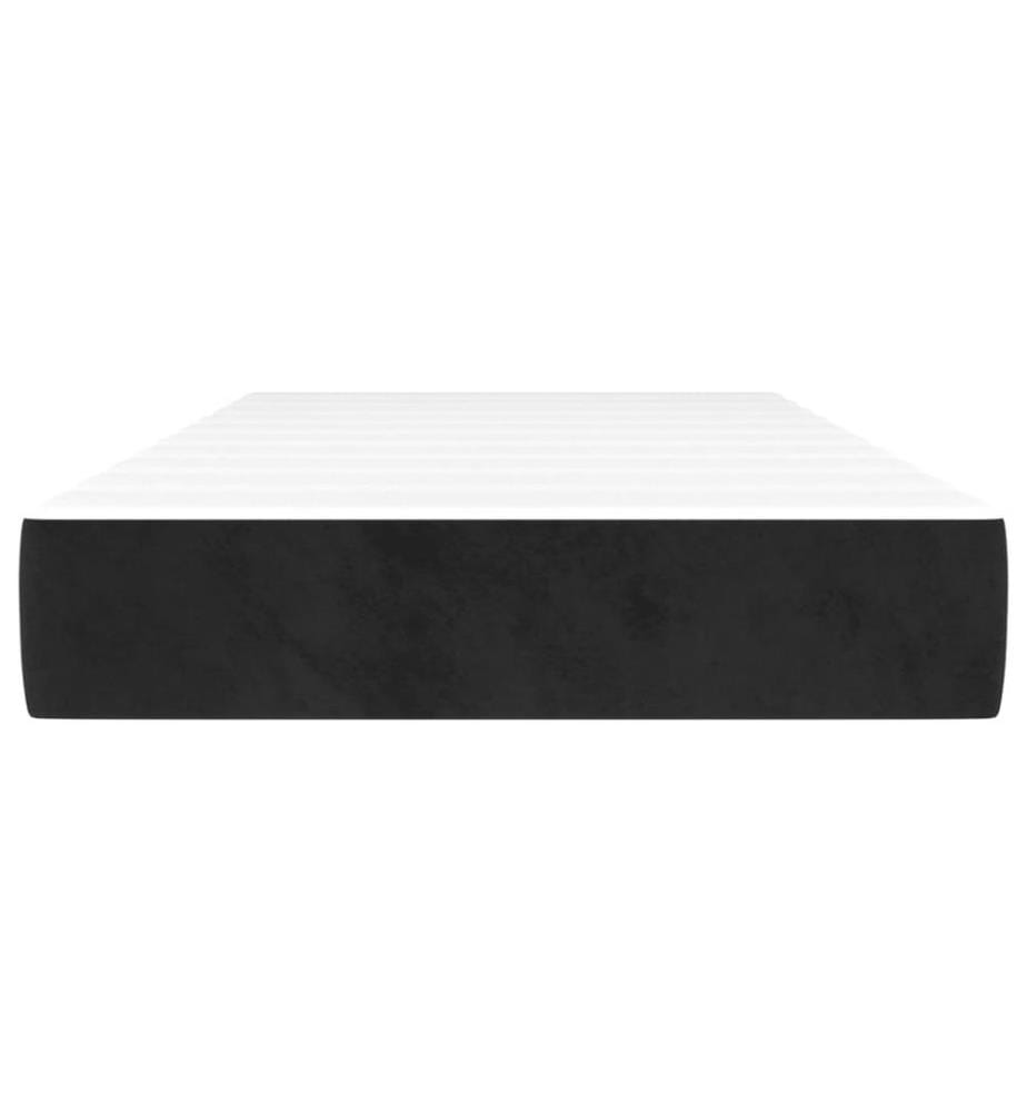 Matelas de lit à ressorts ensachés noir 120x190x20 cm velours