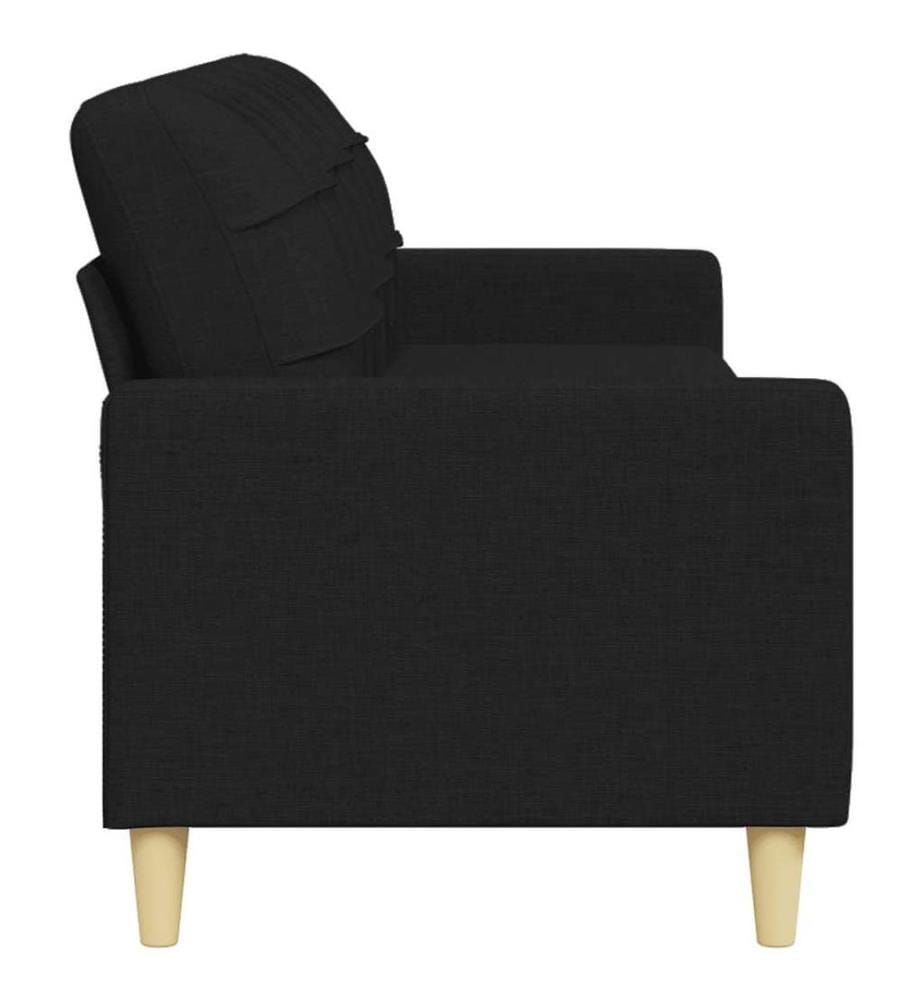 Canapé à 3 places Noir 210 cm Tissu