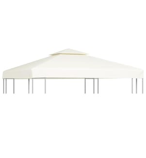 Recouvrement de remplacement d'auvent 310 g/m² 3x3m Blanc crème