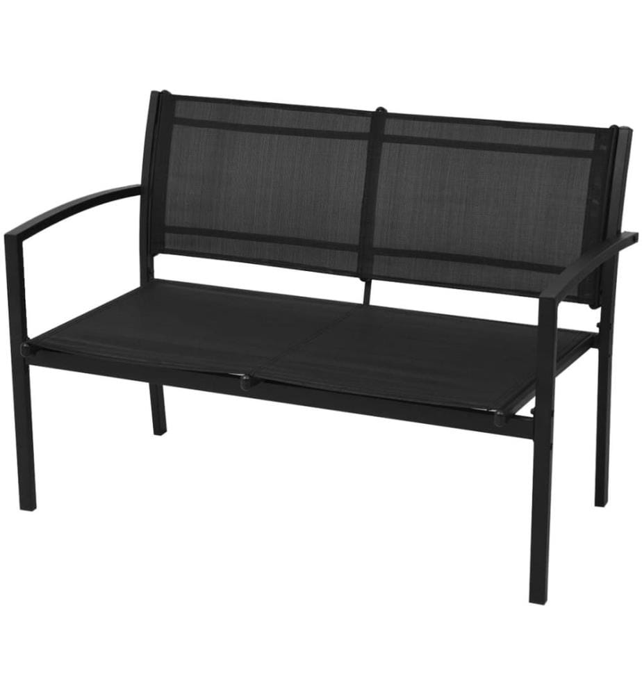 Salon de jardin 4 pcs Textilène Noir