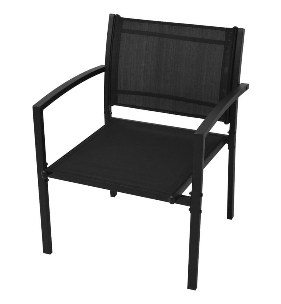 Salon de jardin 4 pcs Textilène Noir