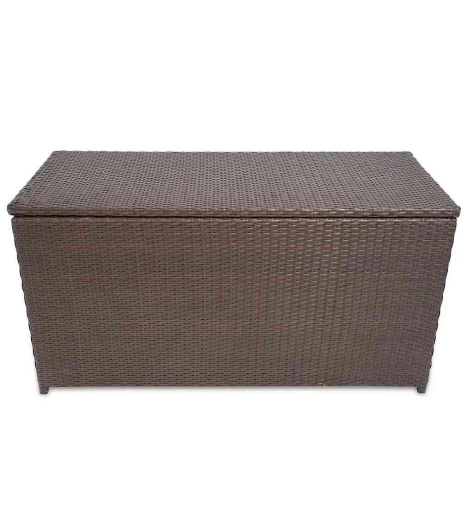 Boîte de rangement de jardin marron 120x50x60 cm résine tressée