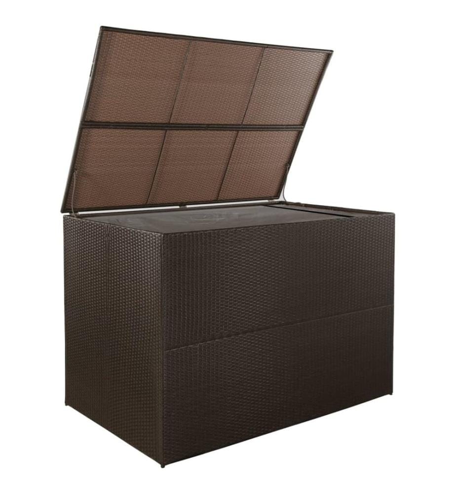 Boîte de stockage de jardin marron 150x100x100cm Résine tressée