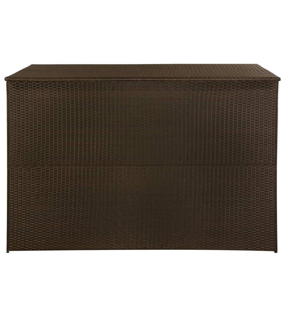 Boîte de stockage de jardin marron 150x100x100cm Résine tressée