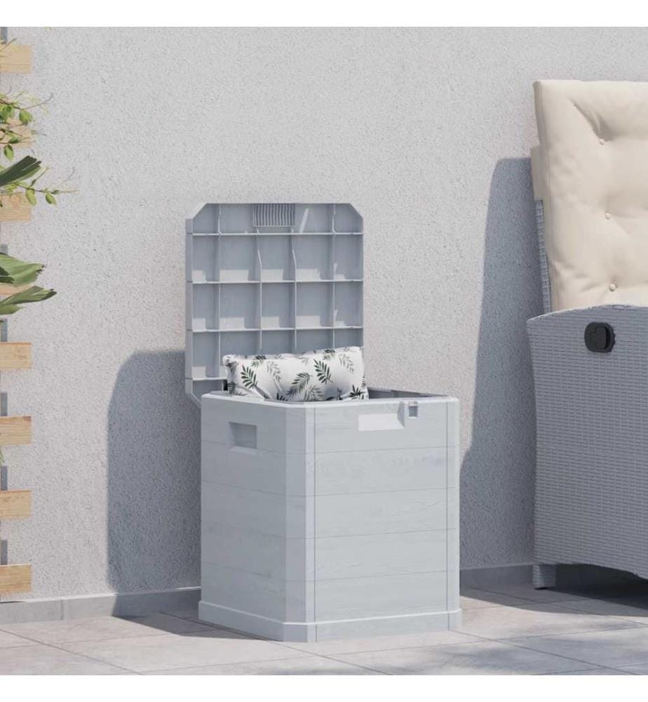 Boîte de rangement de jardin 90 L Gris clair