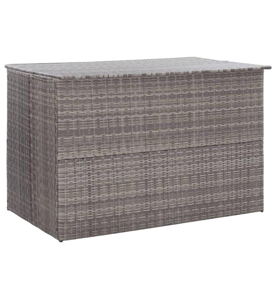 Boîte de rangement de jardin gris 150x100x100 cm résine tressée
