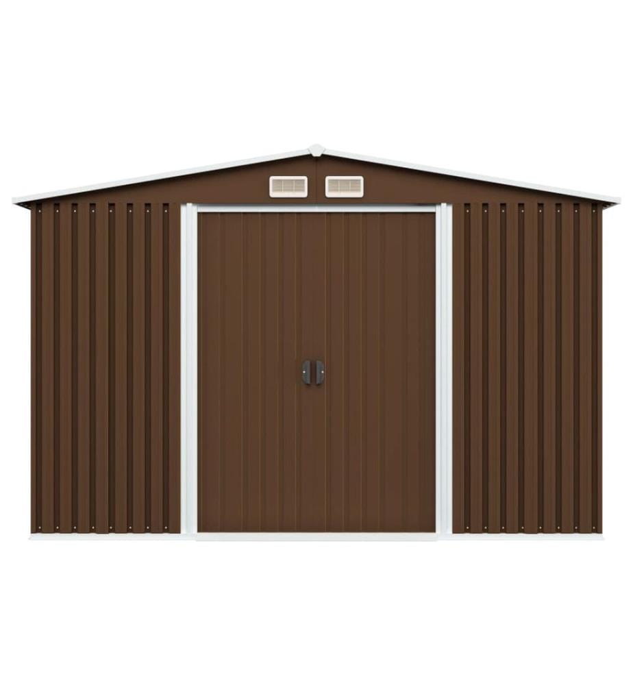 Geräteschuppen Braun 257x205x178 cm Stahl
