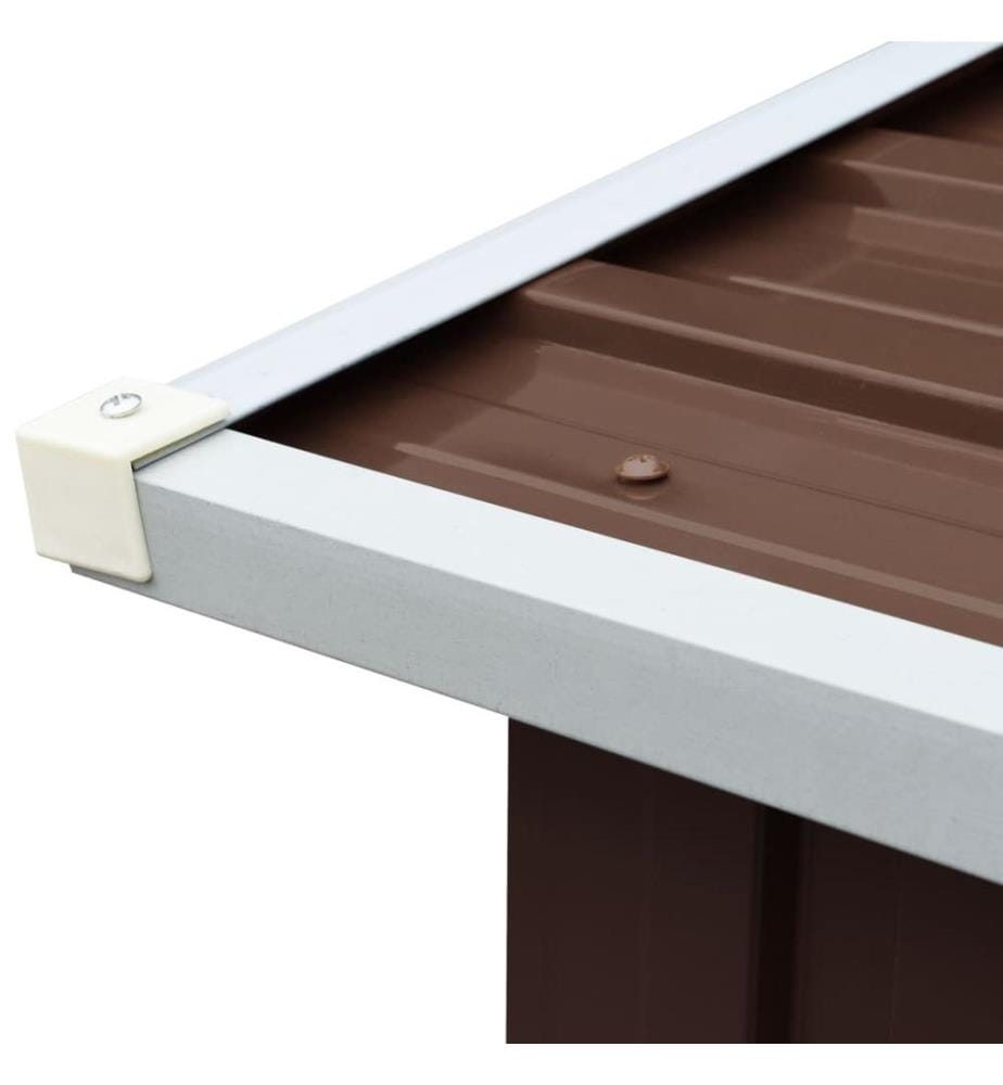 Abri de stockage de bois Acier galvanisé 330x92x153 cm Marron