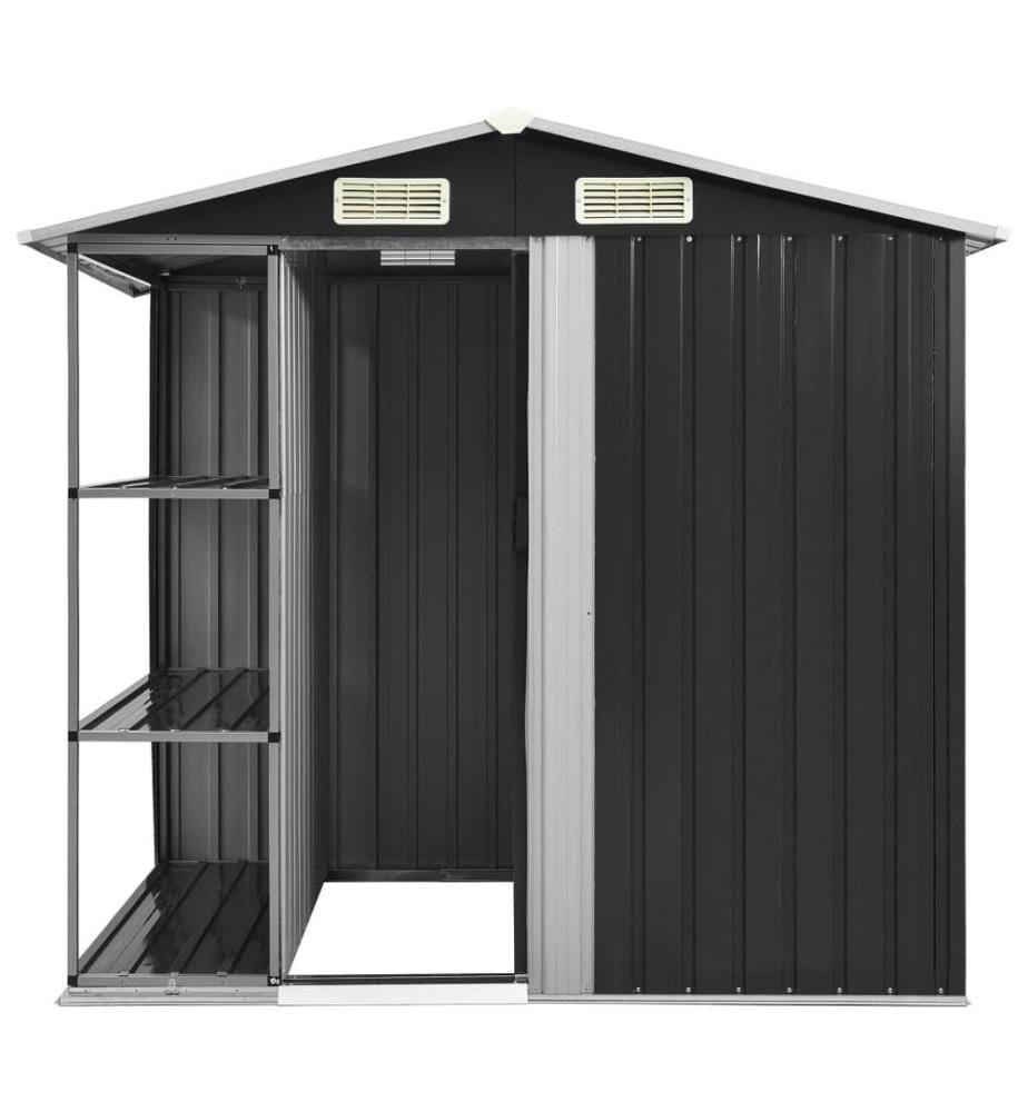 Gartenhaus mit Regal Anthrazit 205x130x183 cm Eisen