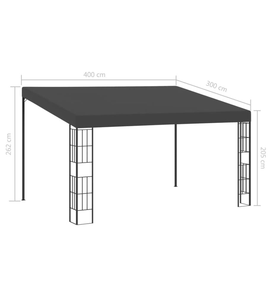 Belvédère mural 3x4 m Anthracite Tissu