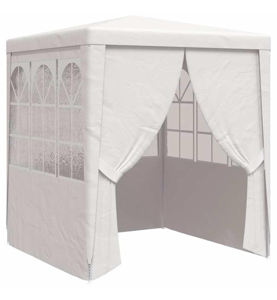 Tente de réception avec parois latérales 2x2 m Blanc 90 g/m²