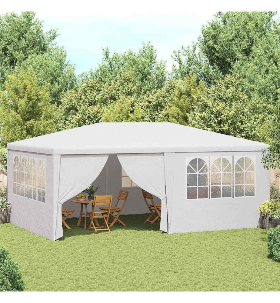 Tente de réception et parois latérales 4x6 m Blanc 90 g/m²