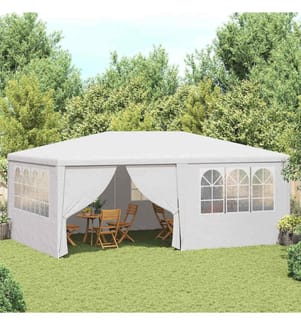 Tente de réception et parois latérales 4x6 m Blanc 90 g/m²