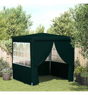 Tente de réception avec parois latérales 2x2 m Vert 90 g/m²
