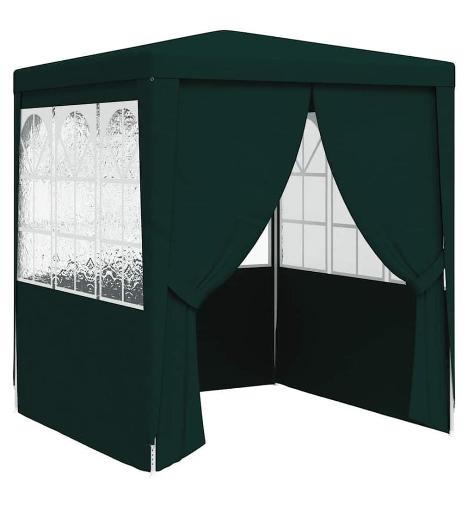Tente de réception avec parois latérales 2x2 m Vert 90 g/m²