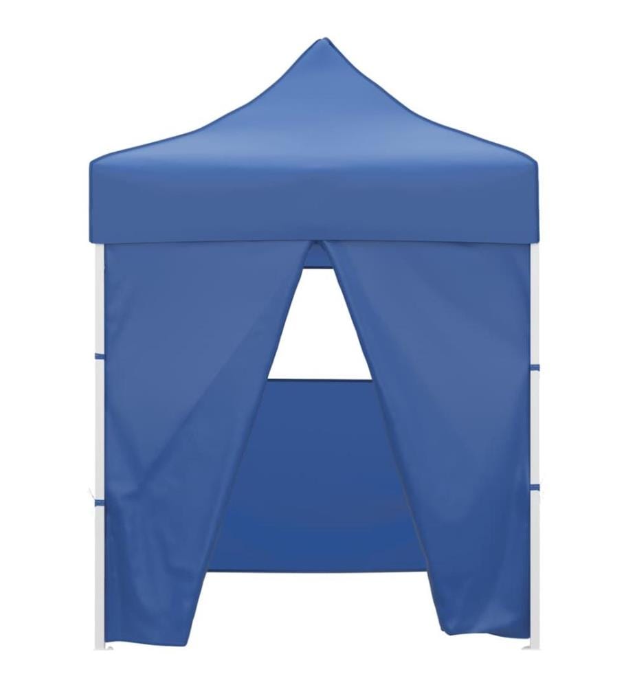 Tente de réception pliable avec 4 parois 2x2 m Acier Bleu