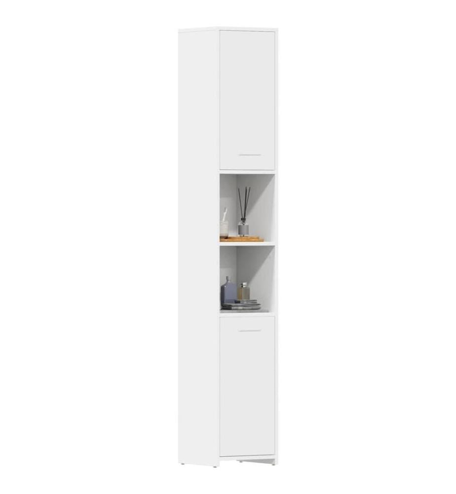 Badezimmerschrank Weiss 30x30x183,5 cm Holzwerkstoff