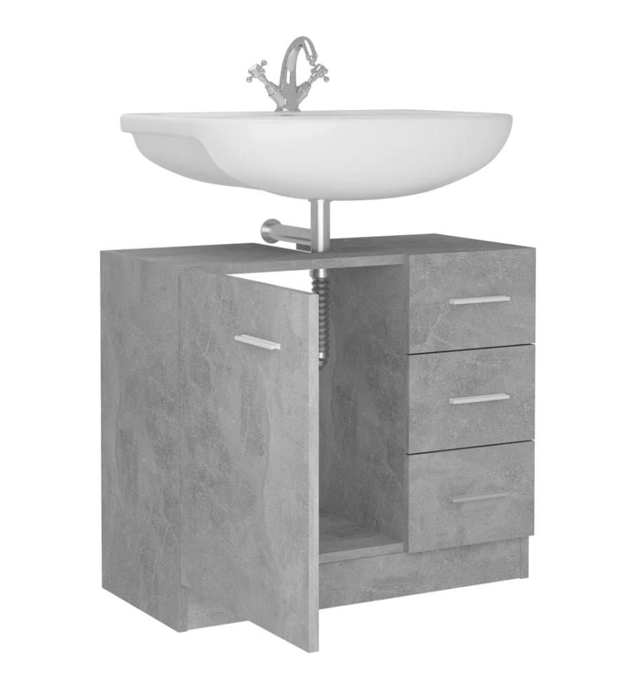 Waschbeckenunterschrank Betongrau 63x30x54 cm Holzwerkstoff