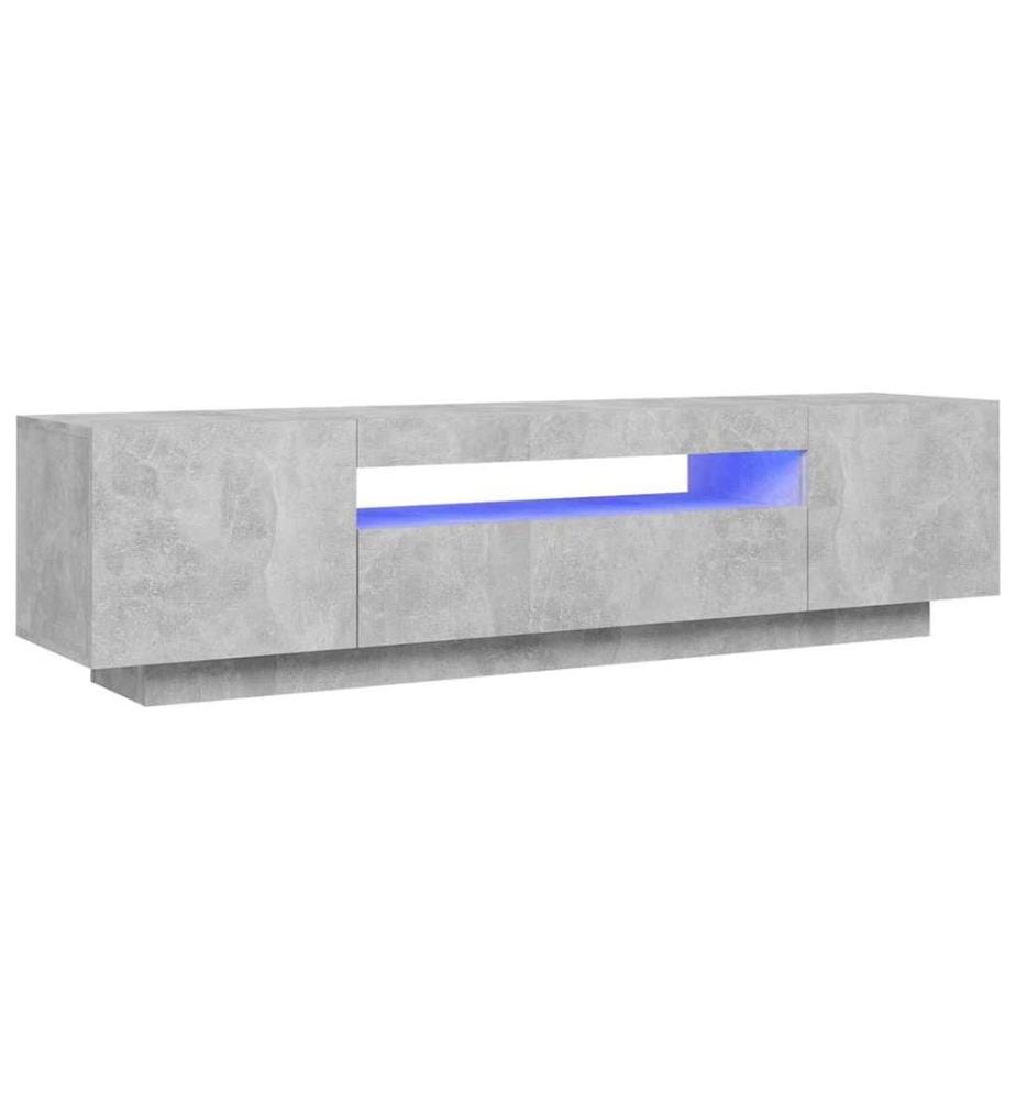 TV-Schrank mit LED-Beleuchtung Betongrau 160x35x40 cm