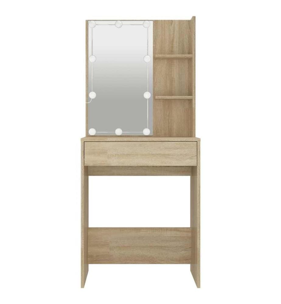 Schminktisch mit LED Sonoma-Eiche 60x40x140 cm