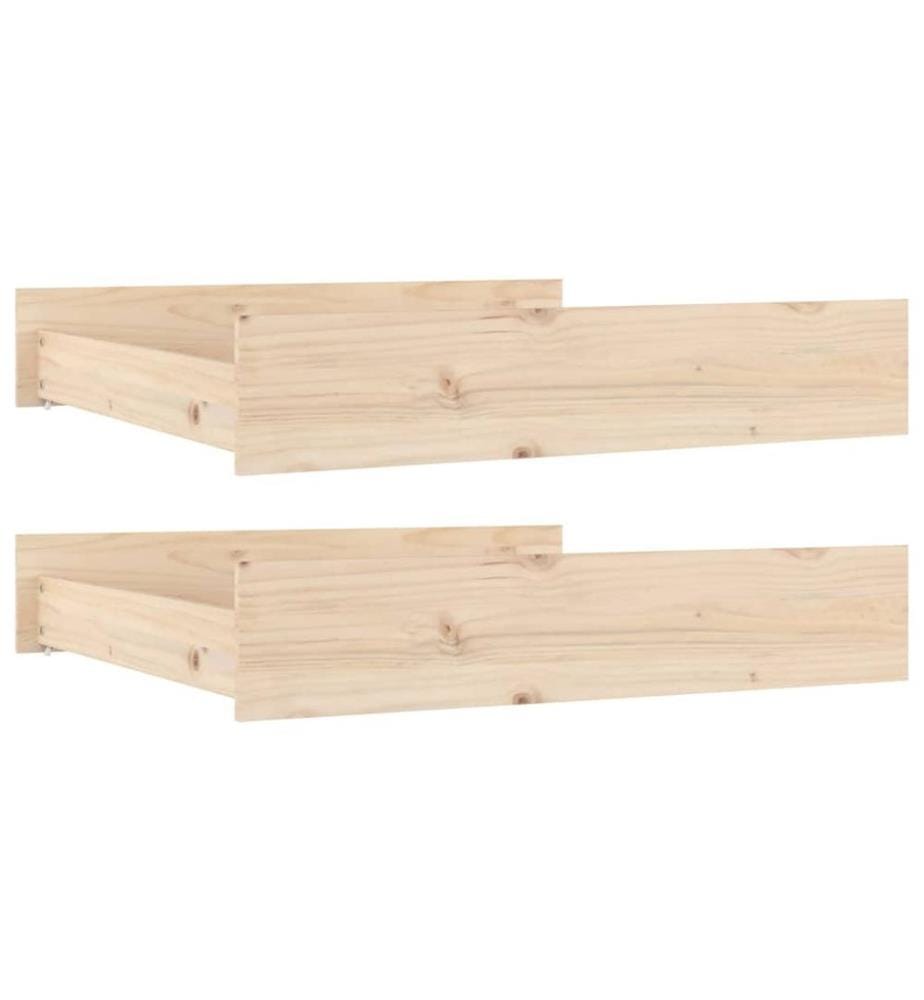 Tiroirs de lit 2 pcs bois de pin massif
