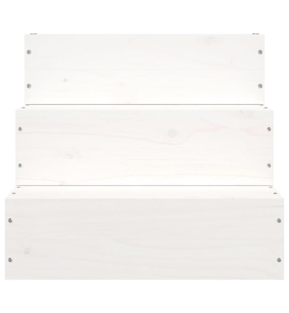 Escalier pour animaux de compagnie Blanc 40x37,5x35 cm Bois pin