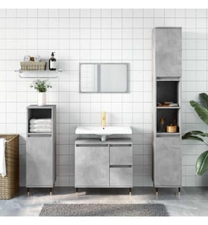 Badschrank Betongrau 65x33x60 cm Holzwerkstoff