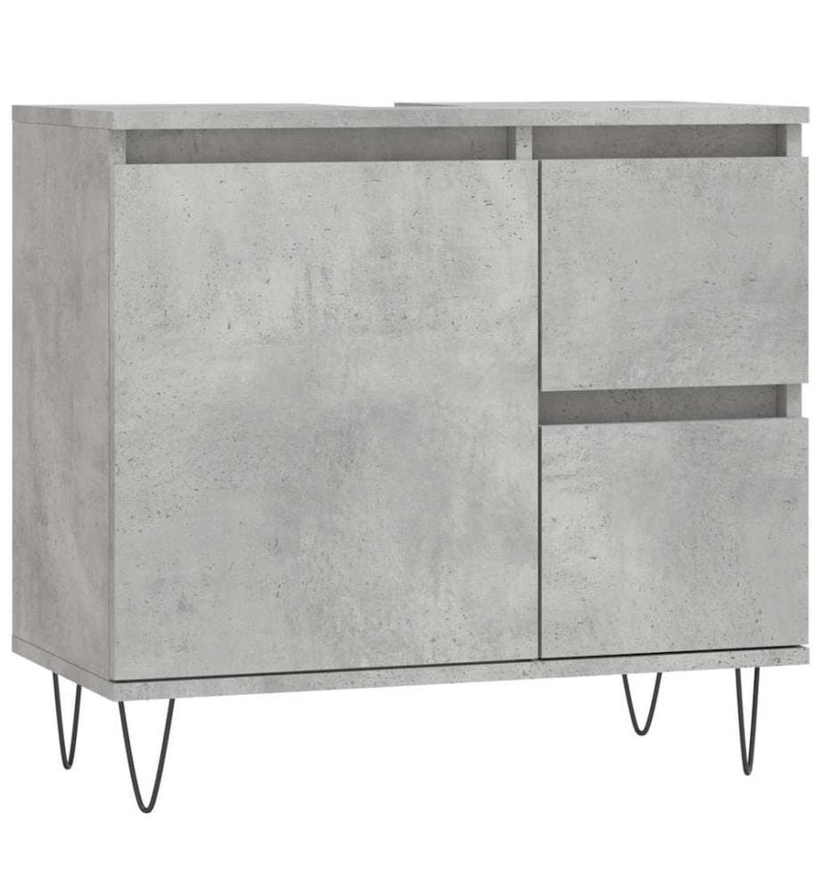 Badschrank Betongrau 65x33x60 cm Holzwerkstoff